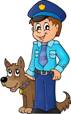 Szczęśliwy policjant z psem